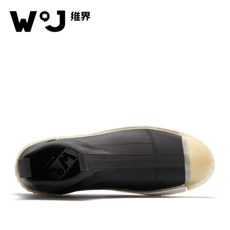 维界时髦贝壳头新品撞色高帮板鞋男图片