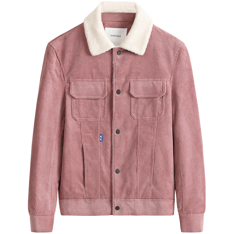 马克华菲棉衣男2019冬季新款短款纯棉翻领灯芯绒外套保暖棉服潮