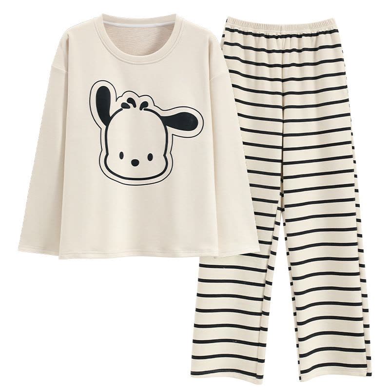 秋冬季睡衣女士新款德绒加厚加绒保暖长袖卡通宽松韩版家居服套装图片