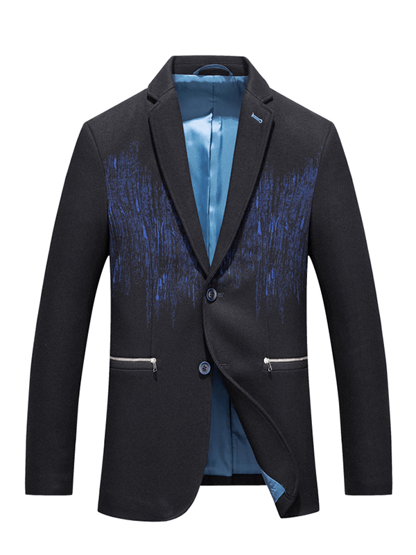 雪中飞羊毛呢外套男士小便西韩版中长款呢子大衣外套秋爸爸西装外套