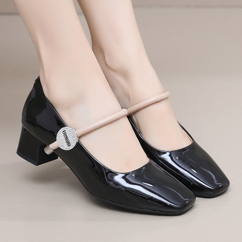 2025春秋季气质中跟真皮单鞋31小码时尚女鞋舒适感不累脚职业女鞋图片