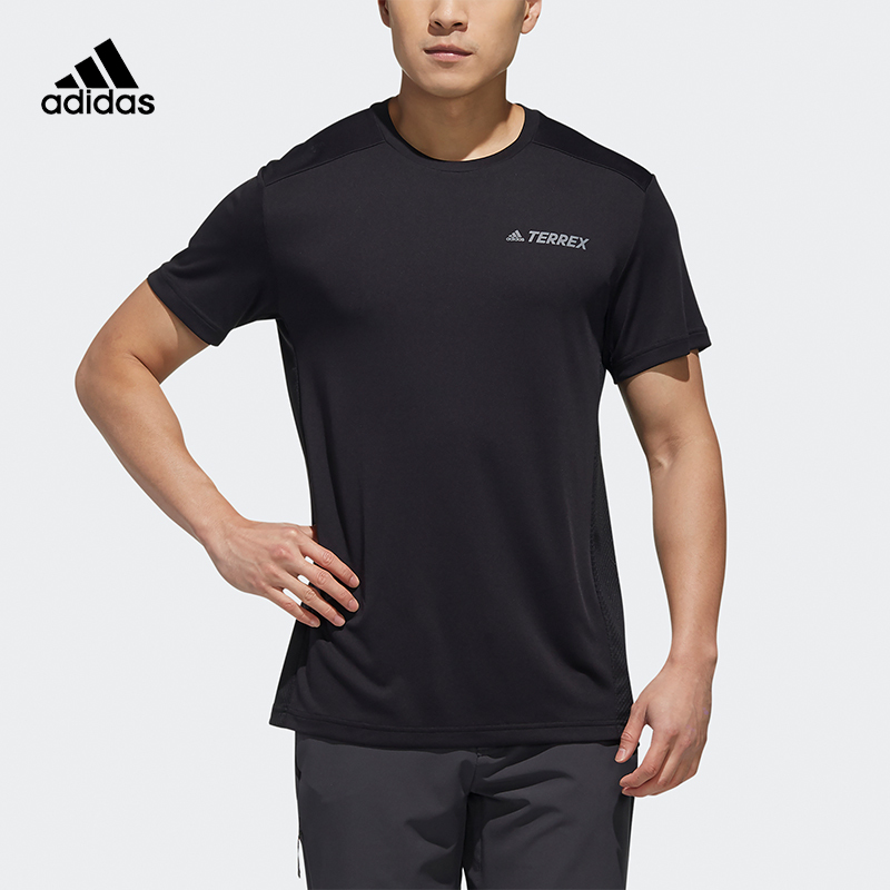 Adidas阿迪达斯男装2019夏新款TERREX圆领户外运动短袖T恤DW4195