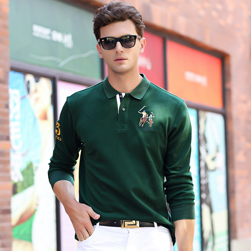 马尼亚袋鼠男士商务绅士休闲纯棉长袖polo衫t恤