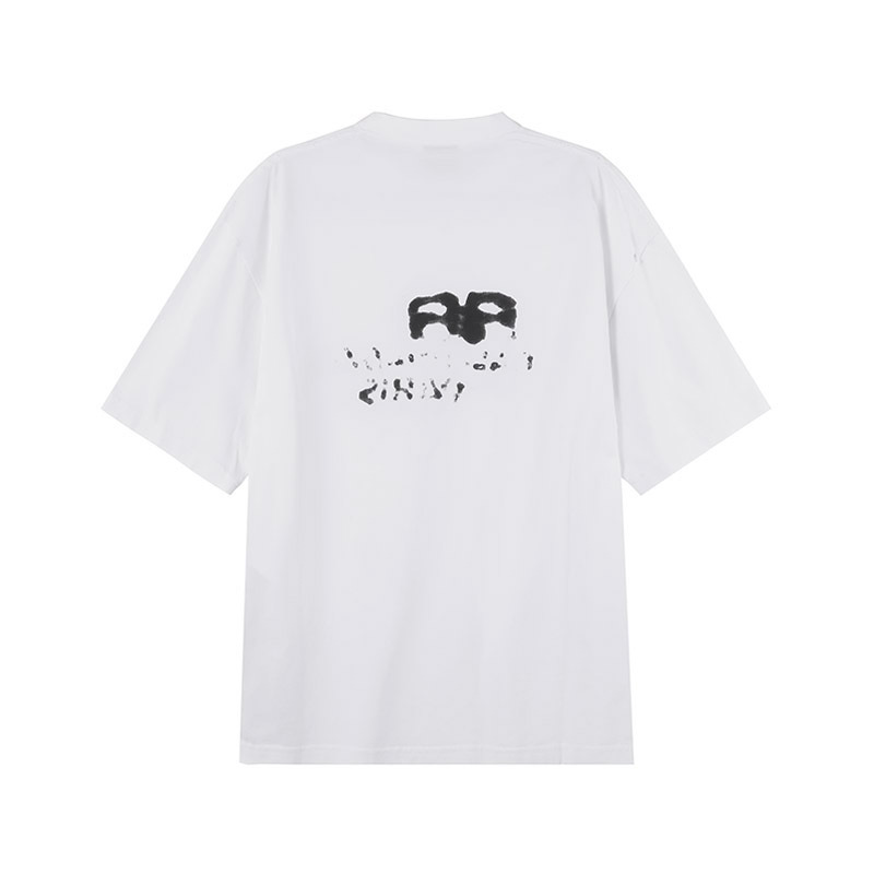 巴黎世家balenciaga男士棉质中号版型破洞设计短袖t恤612966tnvn4