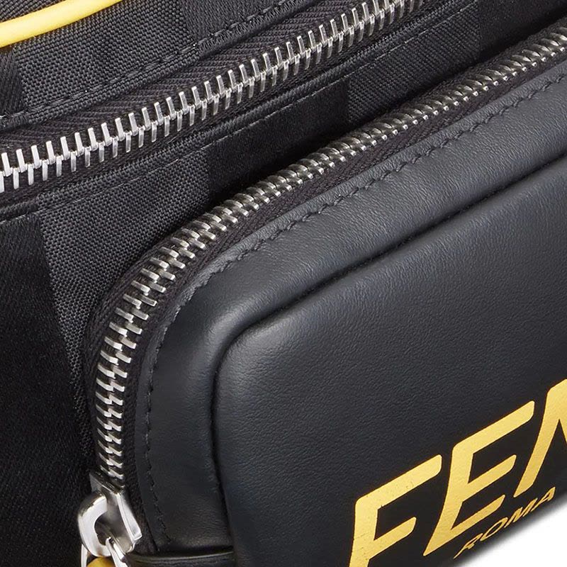 预售 芬迪 FENDI BELT BAG 腰包 胸包大号 LOGO标识光面皮7VA483金扣图片