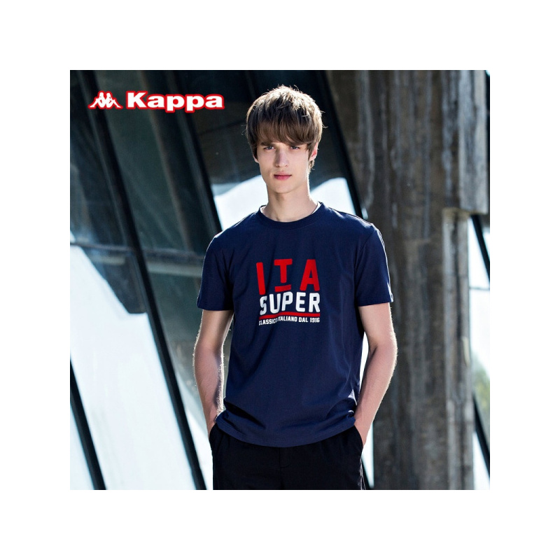 Kappa卡帕男春夏T恤图案衫运动休闲短袖K0712TD02F