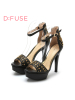 D：Fuse/迪芙斯夏新品羊皮铆钉水钻超高跟女凉鞋DF52113021