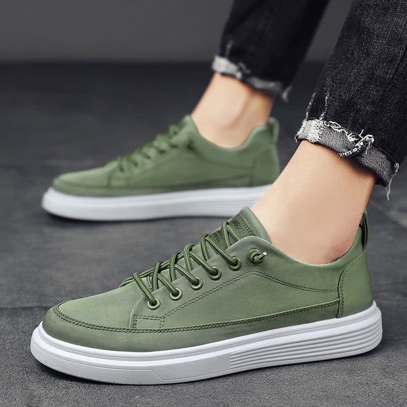 Ceba2022夏季新款圆头纯色冰丝雨伞布板鞋青年潮流时尚休闲运动图片