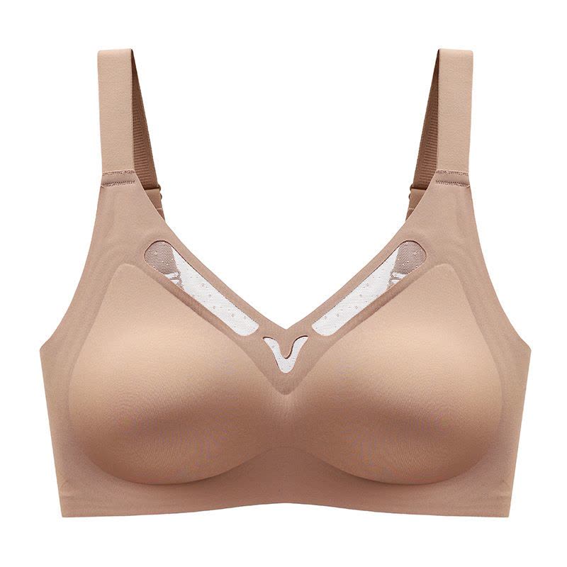 无痕内衣女果冻薄款舒适透气无钢圈大胸显小聚拢防下垂调整型文胸图片