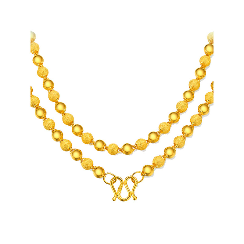 zhaoliang黄金项链女金项链圆梦足金999纯金链子光珠圆珠磨砂简约