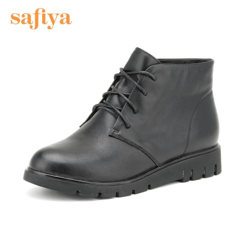 索菲娅Safiya牛皮尖头低跟系带交叉绑带深口女鞋SF5411X908图片