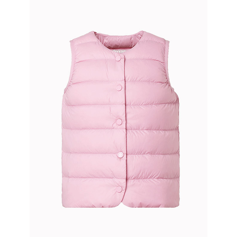 千仞岗2019新品童装羽绒马甲纯色甜美轻薄羽绒服239800