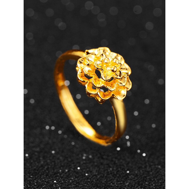 兆亮zhaoliang黄金戒指女士款金戒指足金999花开富贵纯金指环活口可
