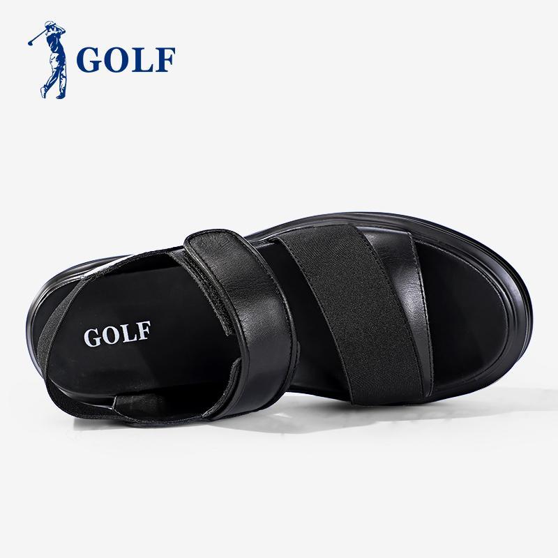 GOLF高尔夫男士新款夏季休闲鞋露趾百搭沙滩鞋韩版头层牛皮潮流鞋子