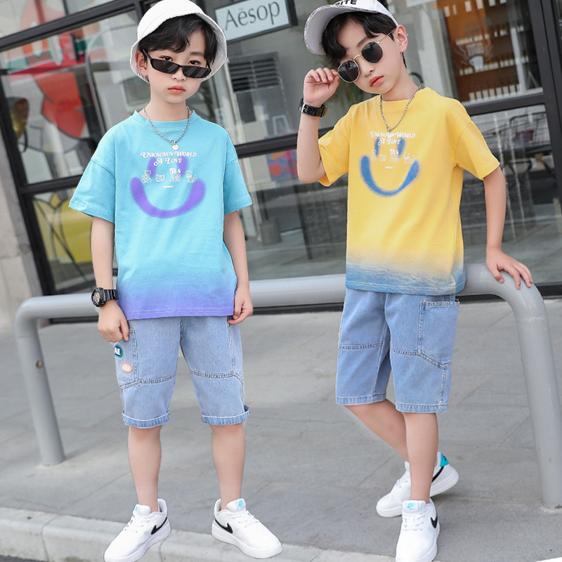童装男童夏装套装新款儿童韩版休闲卫衣洋气两件套中大童潮衣