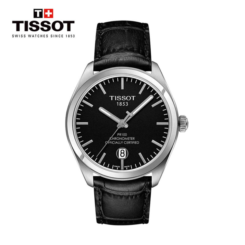 天梭(TISSOT)瑞士手表 PR100系列 天文台认证皮带男士石英表T101.451.16.051.00