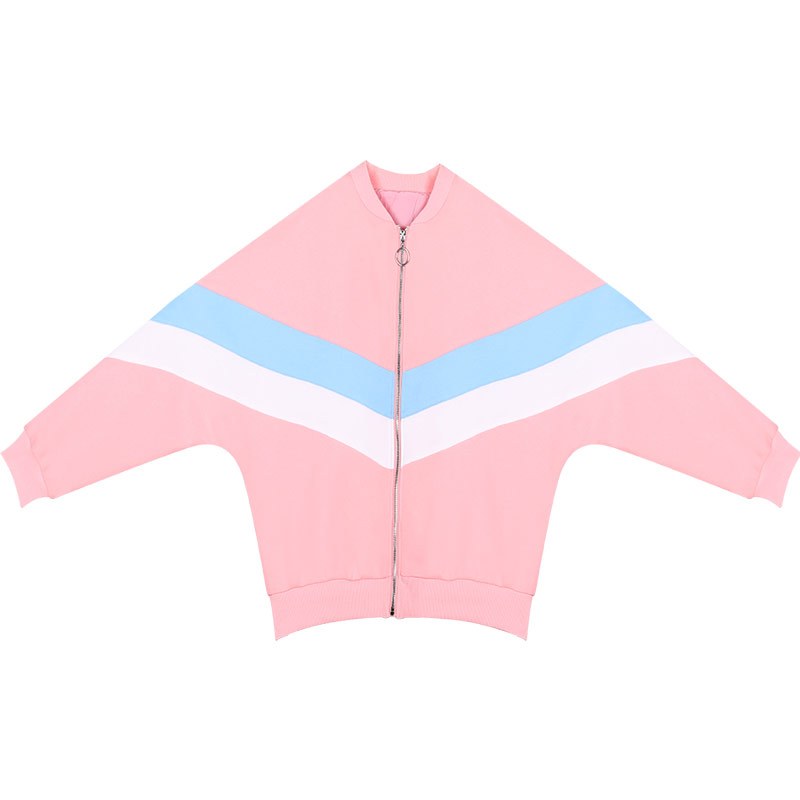 2019春秋新款撞色宽松夹克减龄休闲运动风短外套女棒球服卫衣开衫