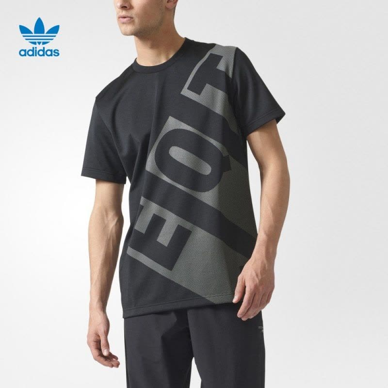 adidas阿迪达斯三叶草男子短袖上衣黑BQ2046图片