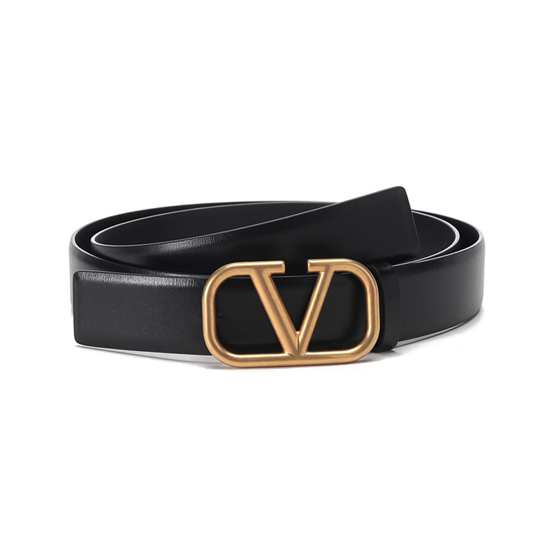华伦天奴 VALENTINO 男士皮革VLogo Signature板扣式双面皮带腰带 XY2T0Q90 ECU
