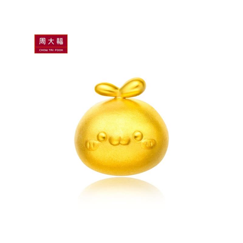 周大福「长草颜团子」转运珠足金黄金吊坠R19368图片