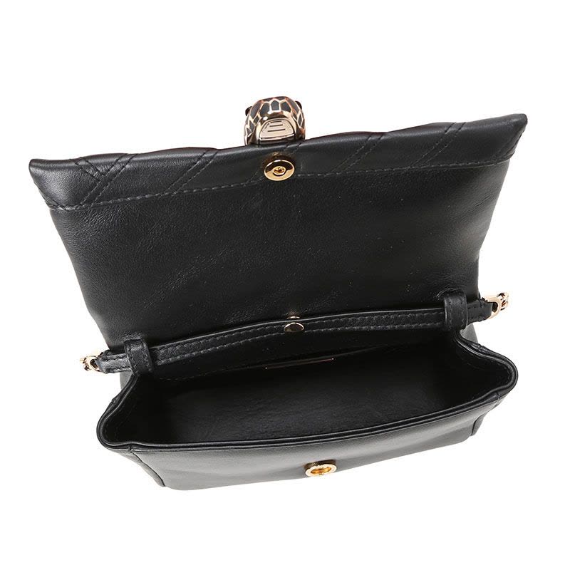 预售 BVLGARI 宝格丽 Serpenti Cabochon 单肩包 斜挎包 口盖包迷你 经典蛇头绗缝皮288755图片