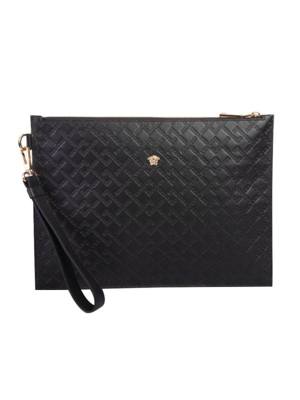 versace范思哲男士皮革大号手拿包dp85102dvbrf