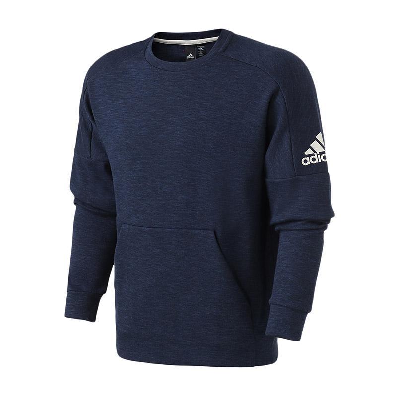 adidas男服卫衣运圆领套头休闲运动服DU4415 L DU4415蓝色