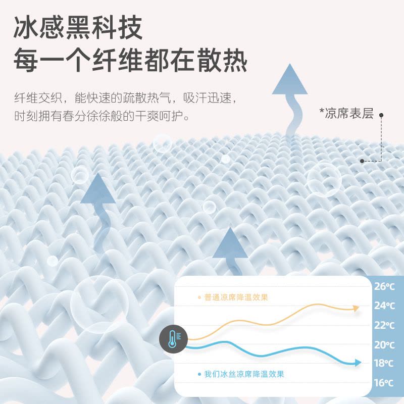 Ceba冰丝凉席夏季可水洗可折叠冬夏两用学生宿舍单人凉感席子三件套图片