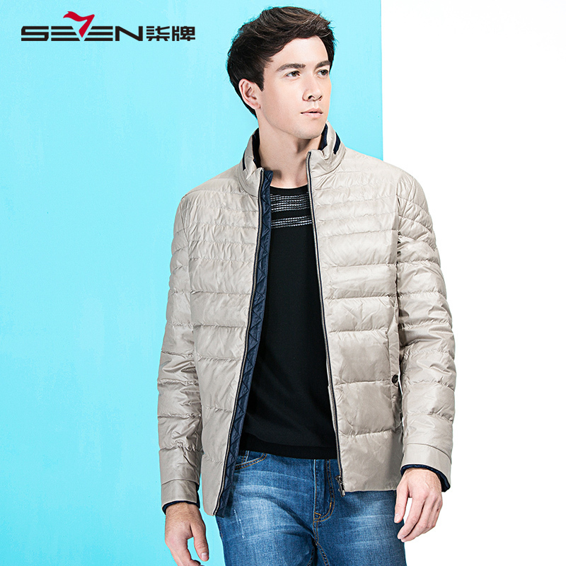 柒牌SEVEN男装羽绒服冬季青年时尚商务休闲修身中年羽绒服外套