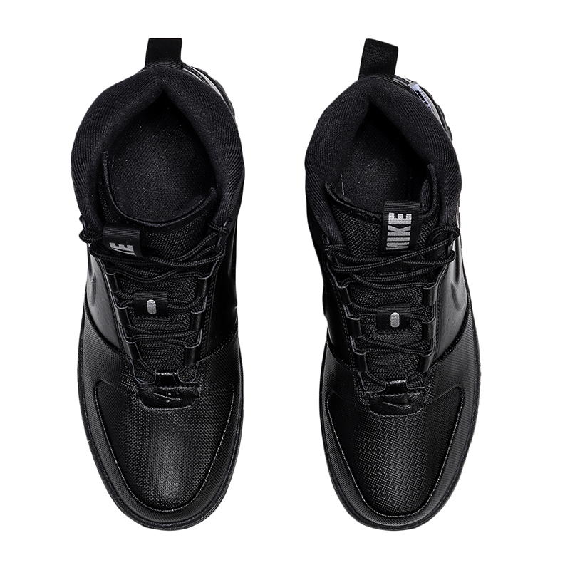 nike耐克男鞋板鞋经典全黑皮面高帮系带休闲运动鞋bq4223