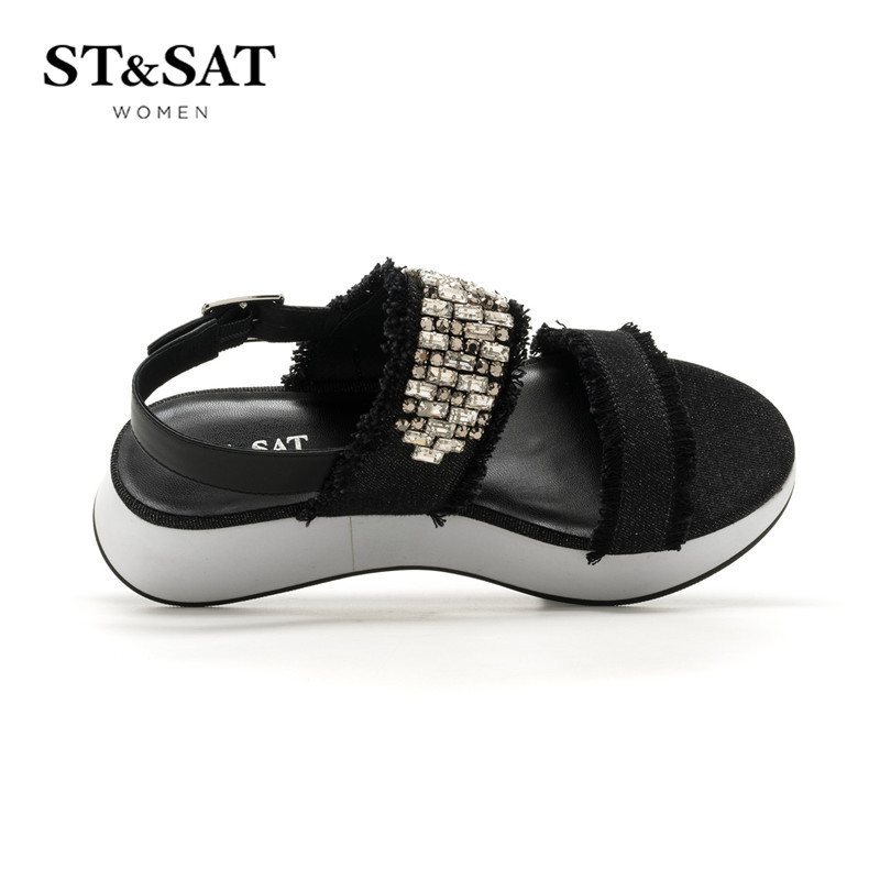 St&Sat/星期六夏季时尚牛皮革/牛仔布 凉鞋女鞋SS72115596