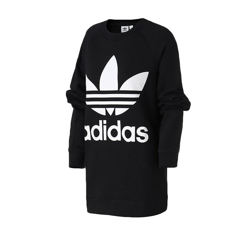 【自营】adidas阿迪达斯三叶草运动服大LOGO春秋女装长袖卫衣DH3129 30 DH3129黑