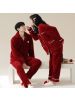 情侣睡衣秋冬季珊瑚绒本命年喜庆结婚大红色一男士一女家居服套装