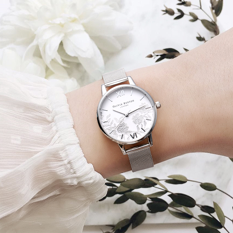 OLIVIABURTON腕表 女式石英表 圆形休闲时尚石英表 女 腕表 OB16MV54 典雅素银30mm