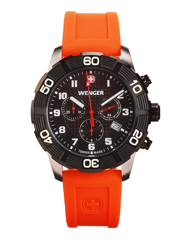 威戈Wenger男士手表硅胶表带时尚潮流简约休闲运动防水石英表男 01.0853.103