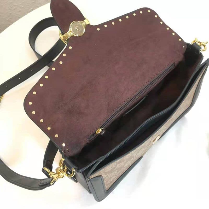 COACH JADE 通勤肩背包 马车标 织物拼皮 F5605图片