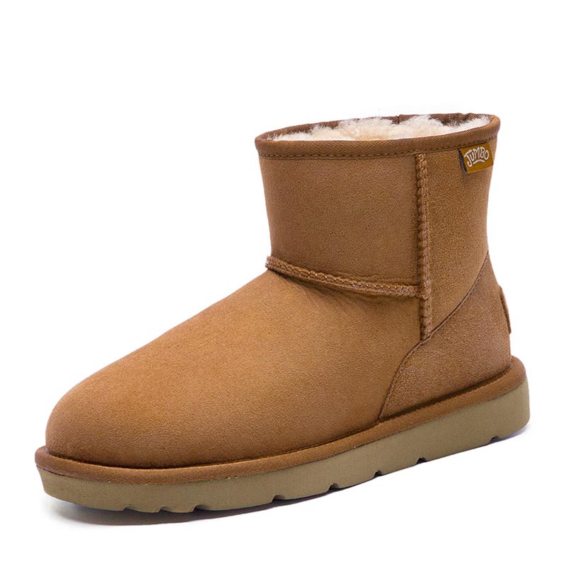 jumbougg简帛澳洲羊皮毛一体雪地靴女冬季短靴平底防滑女靴视频