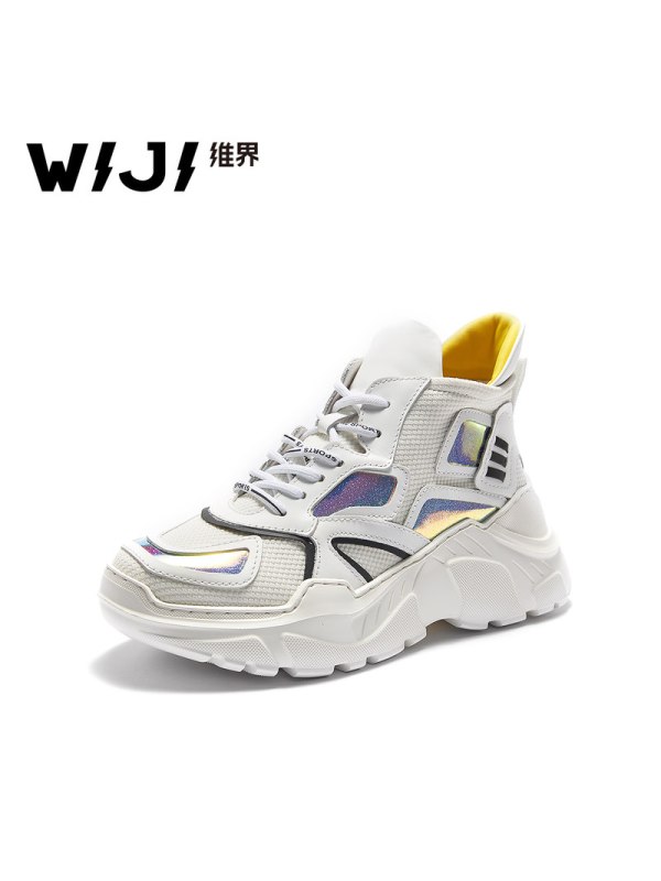 WIJI新款时尚潮流老爹鞋休闲个性炫酷拼色厚底青春透气舒适女鞋