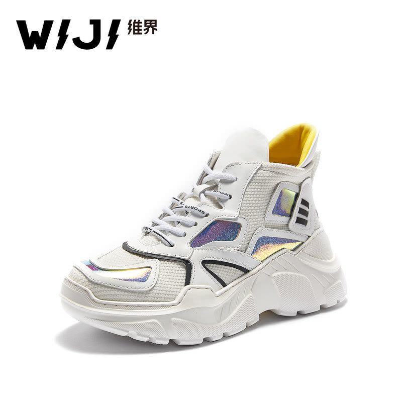 WIJI新款时尚潮流老爹鞋休闲个性炫酷拼色厚底青春透气舒适女鞋图片