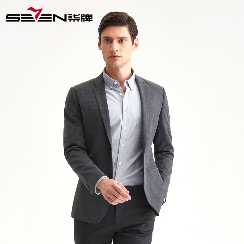 柒牌SEVEN男装西服2019秋季新款中青年商务男装潮流修身西装外套