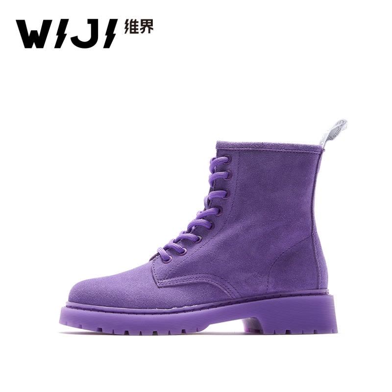 WIJI冬季新款时尚休闲马丁靴个性纯色青春潮流透气舒适气质魅力女图片