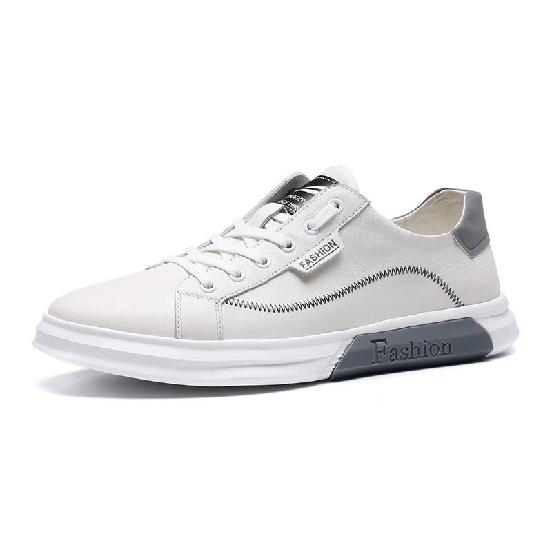 红蜻蜓男士休闲鞋韩版皮鞋男百搭小白鞋夏季新款男鞋真皮板鞋潮鞋图片