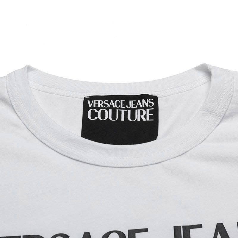 范思哲 VERSACE JEANS COUTURE 男士宽松版棉质圆领短袖T恤72GAHT21 CJ00O图片