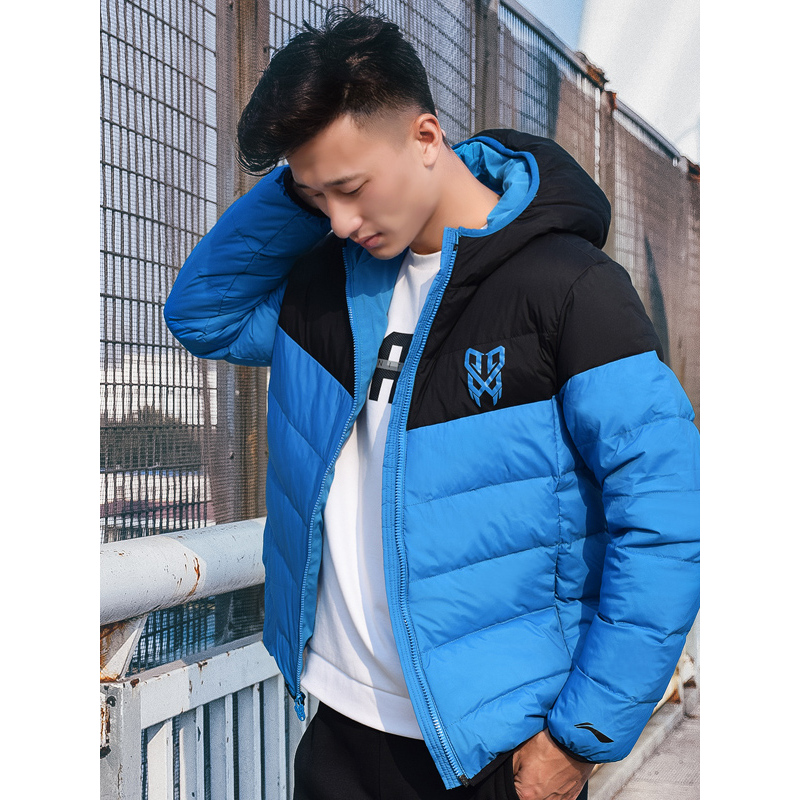 李宁lining运动羽绒服男款秋冬季防风保暖连帽时尚休闲羽绒服上衣外套