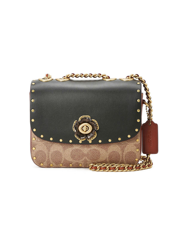 蔻驰(coach)女士单肩包c2462 coach 蔻驰 口盖包 女士单肩包 老花拼皮