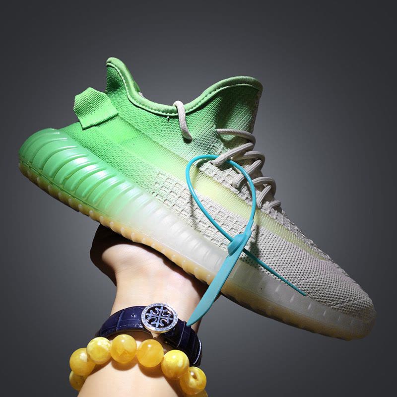 Ceba2021夏季新款网红时尚潮流飞织渐变色椰子鞋网面透气休闲运动男鞋图片