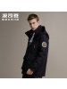 波司登男羽绒服中长款工装风撞色时尚冬季外套_1