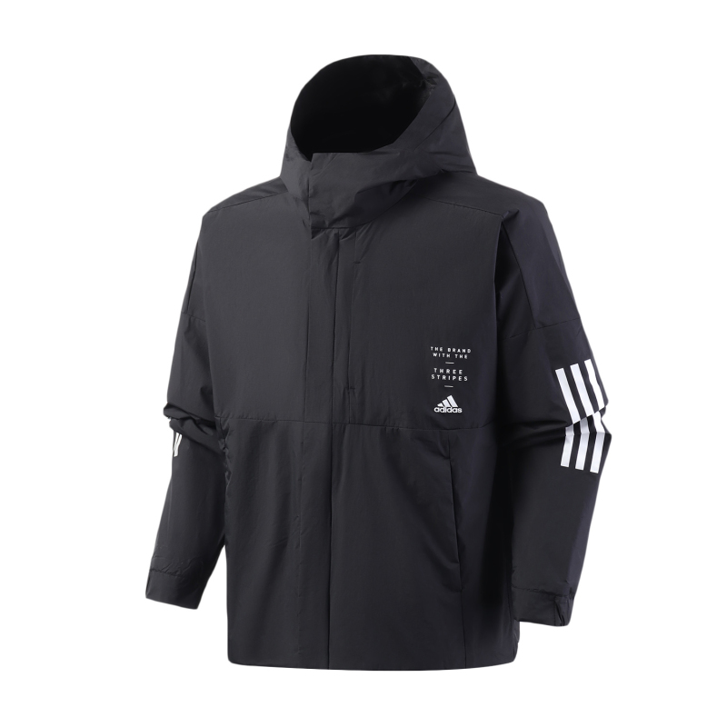 阿迪达斯男服外套夹克连帽防风休闲运动服ED1998