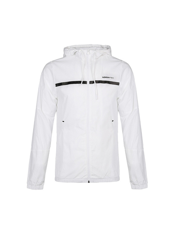 阿迪达斯男装NEO2019运动休闲防风连帽时尚梭织外套夹克DU2422