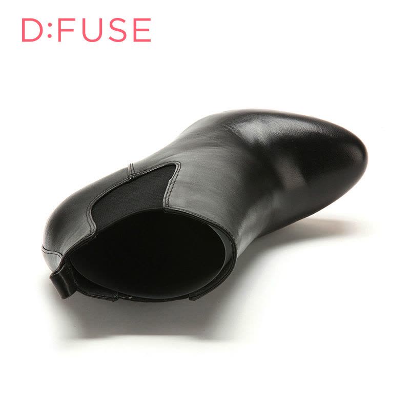D：Fuse/迪芙斯短靴冬新款牛皮圆头超高细跟女鞋DF54115027图片